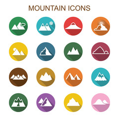 mountain long shadow icons