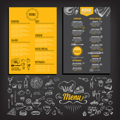 Restaurant cafe menu, template design. Food flyer. - obrazy, fototapety, plakaty