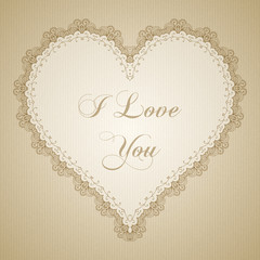 Vintage lace heart frame