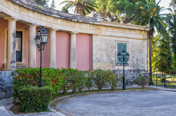 Architecture in the old town of Corfu island, Greece