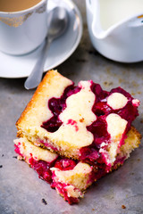slices of pie with cherry
