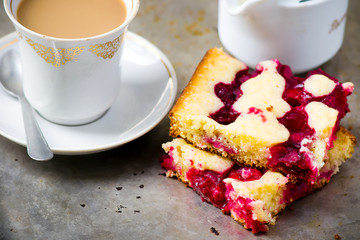 slices of pie with cherry