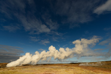 Fototapeta na wymiar hot steam at Gunnuhver Iceland