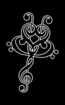 Rose aus Musiknoten / Clef Music