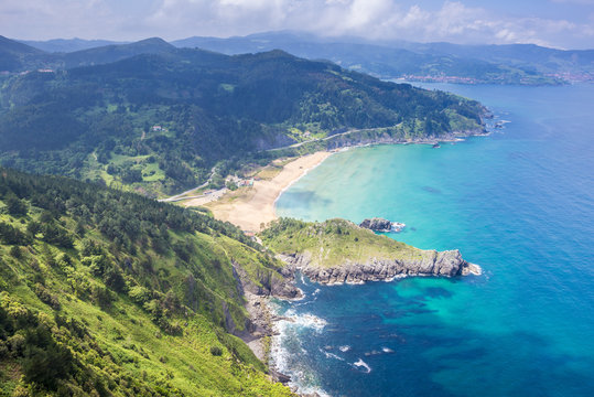 Panoramic view of Urdaibai and Cantabrian coast, Bizkaia, Spain