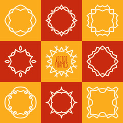 Set of abstract hipster emblems logo frames