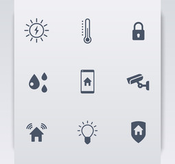 Smart house flat blue icons, vector illustration, eps10, easy to edit