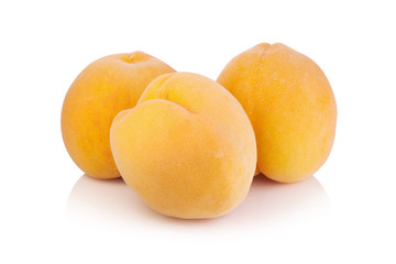 Ripe peach fruit isolated on white background