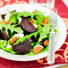 Roast Beet, Almond, Feta and Rocket Salad