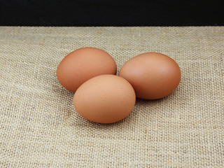 eggs put on the brown sack