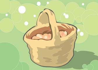 Корзинка с лесными грибами