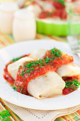 Cabbage Rolls with Tomato Sauce and Dill