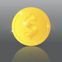 gold coin icon vector illustration