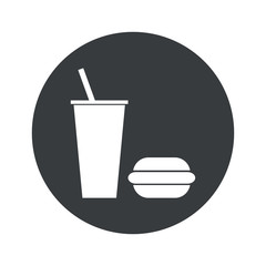 Monochrome round fast food icon