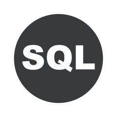 Monochrome round SQL icon