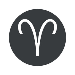 Monochrome round Aries icon