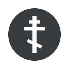 Monochrome round orthodox cross icon