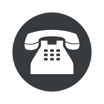 Monochrome round phone icon