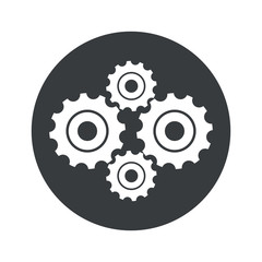 Monochrome round cogs icon