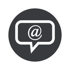 Monochrome round mail message icon