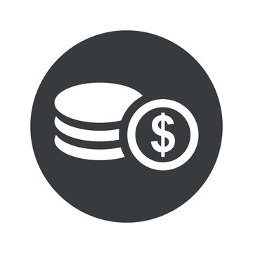 Monochrome round dollar rouleau icon