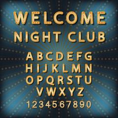 Vector set Retro neon sign, vintage billboard, bright signboard, light banner