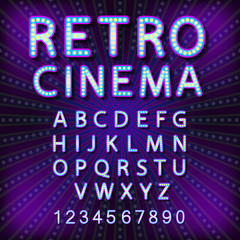 Vector set Retro neon sign, vintage billboard, bright signboard, light banner