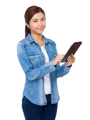 Woman use of digital tablet