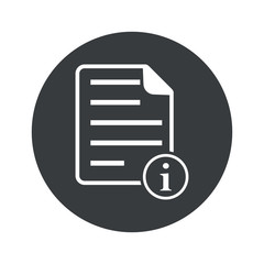 Monochrome round information document icon