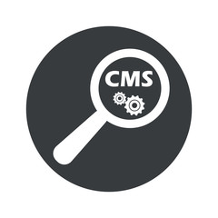 Monochrome round CMS search icon