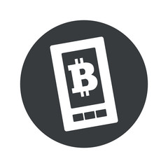 Monochrome round bitcoin screen icon