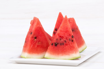 watermelon slices on table