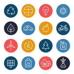 Fototapeta premium Eco icon set