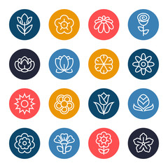 Flowers icon set