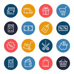 Shopping icon set