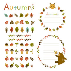 Autumn frames and decorations