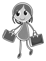 Girl and bags