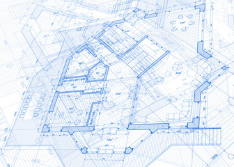 architecture blueprint - house plans / vector illustration