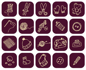 Icons handmade set