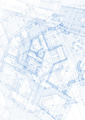 Fototapeta na wymiar architecture blueprint - house plans / vector illustration