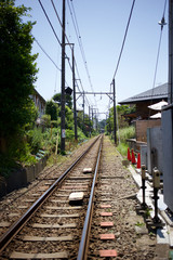 Fototapeta na wymiar Enoshima Electric Railway, familiarly known as Enoden