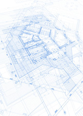 architecture blueprint - house plans / vector illustration