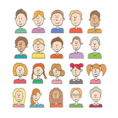 Big vector set cartoon avatars