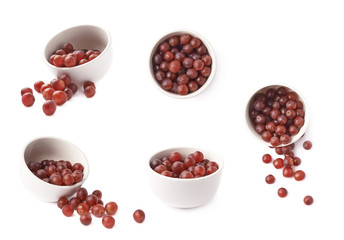 Bowl filled with the dark grapes