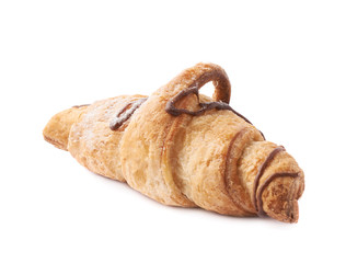 Sweet croissant pastry isolated