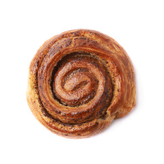 Sweet cinnamon bun roll isolated