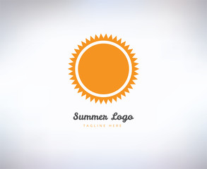Fototapeta premium Abstract vector logo elements. Sun, vocation, summer and holiday