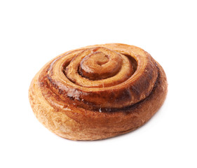 Sweet cinnamon bun roll isolated