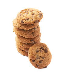 Pile of round cookies isolated