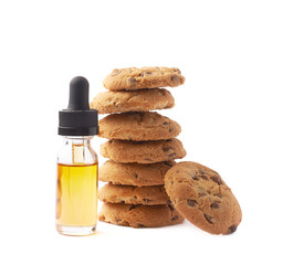 Oil essence next to pile of cookies
